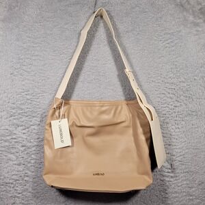 LUXEBOLD Hobo Bag Womens Large Beige Vegan‎ Leather Slouchy Shoulder Handbag